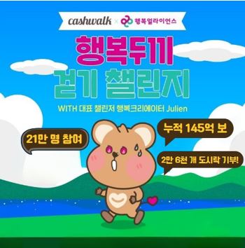 [보도자료] 행복얼라이언스-캐시워크, 시민 참여 걷기 기부 챌린지 성료